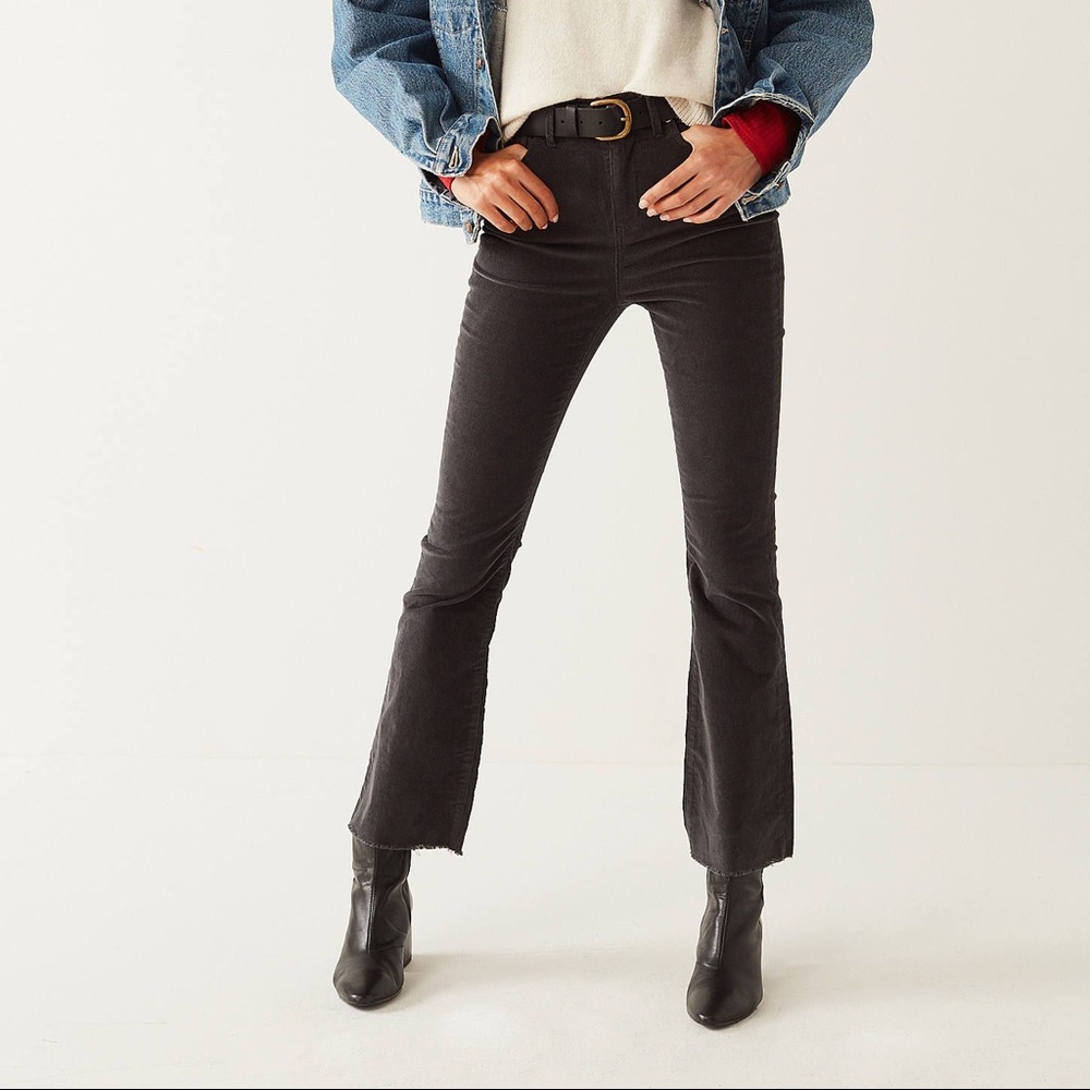 BDG grey Corduroy cropped kick flare 27